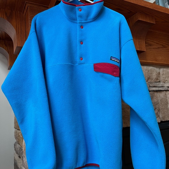 Patagonia Synchilla Blue Red Fleece Snap-T Pullover L - Picture 5 of 7
